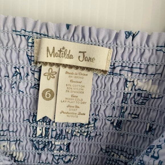 Matilda Jane Boardwalk Dress It’s a Wonderful Parade sz 6 nautical sailboat - Picture 3 of 10